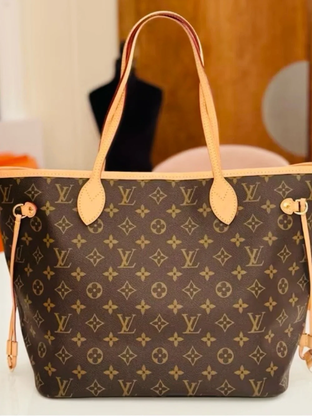 Louis Vuitton Brown Monogram Canvas Neverfull Tote with Vachetta Trim